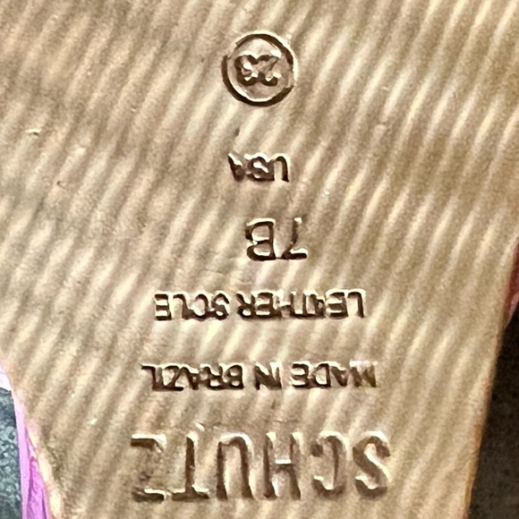 Schutz Shoes | Schutz Pink Women Lucimara Crocodile Embossed Leather Wedge slide - Picture 3 of 5